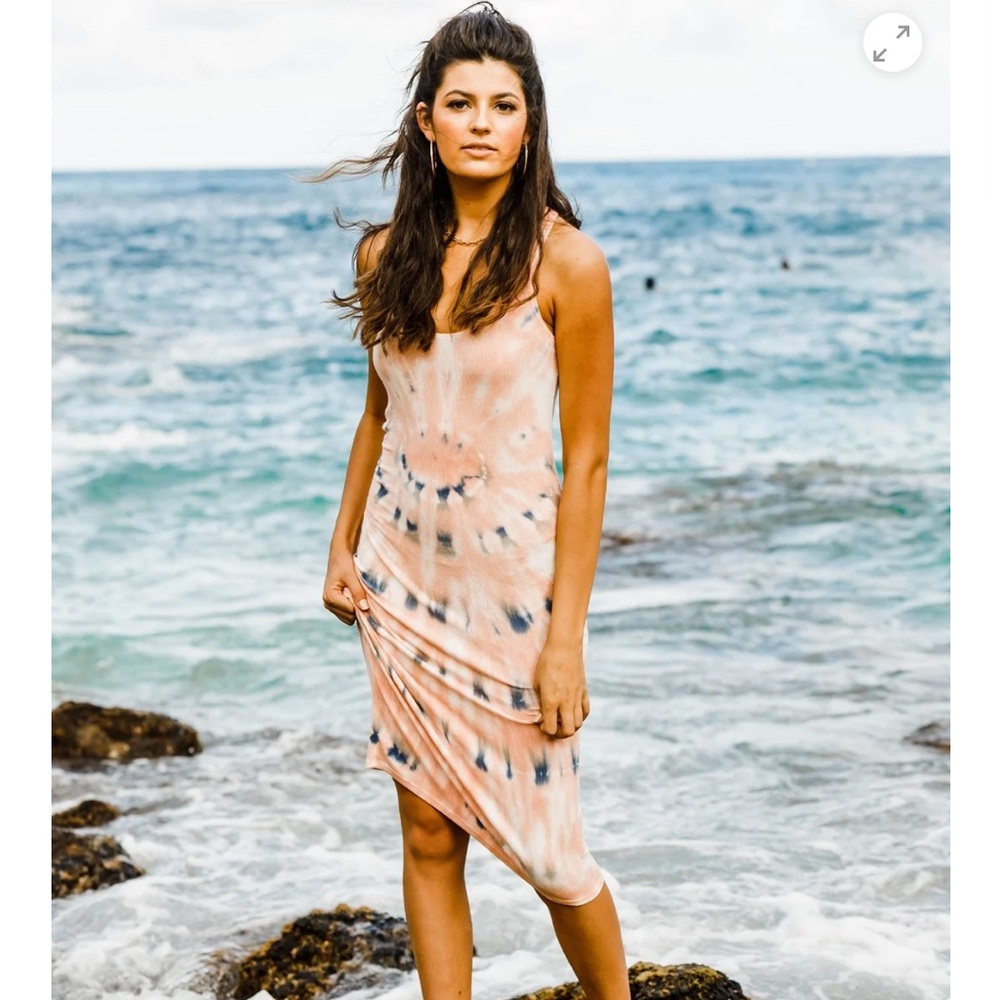 NWT Lovestitch Cotton Candy Tie Dye Ribbed Tank midi Dress